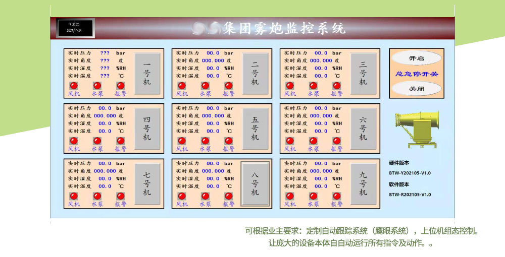100米固定式远程雾炮机（煤场、料场、码头、钢厂专用）