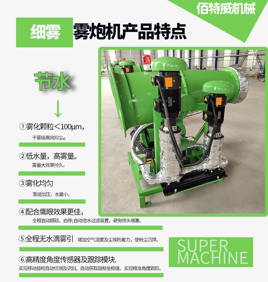 40米固定式超细雾雾炮机产品特点图